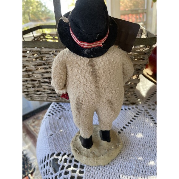 Vintage Rustic Snowman Figurine Distressed Aged Country Farm House - Picture 5 of 8